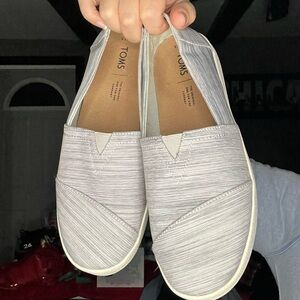 TOMS Light Gray Casual Slip-Ons